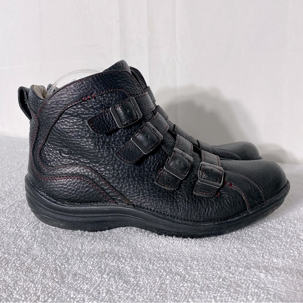 Bionica Black Leather Orion Bootie 3 Buckle Boots 8